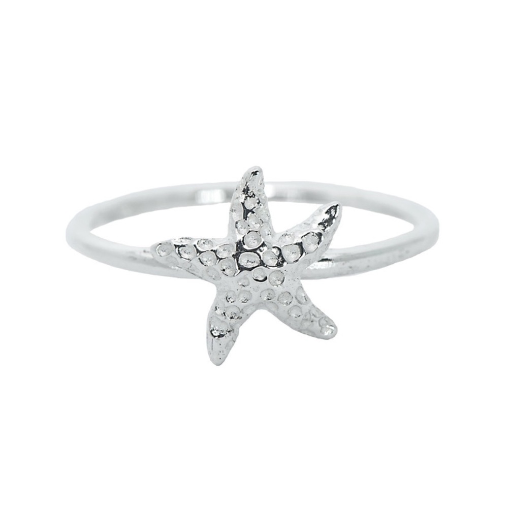Silver Pura Vida starfish ring size 8